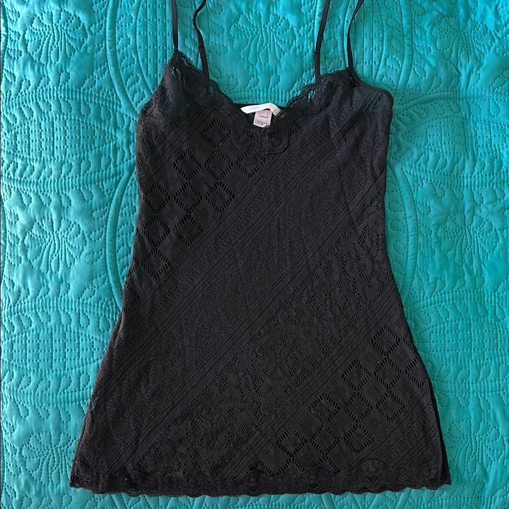 Victoria’s Secret black lace chemise